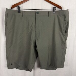 Linksoul Shorts Mens 42 Green Chino Flat Front Performance Golf Stretch